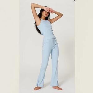 Skin Blue Ilena Flare Ribbed Pants 1 / SMALL